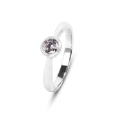 Mia Sterling Silver Round Lab Grown Diamond Ring