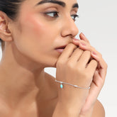 Kate Sterling Silver Pear Blue Magnesite Bracelets