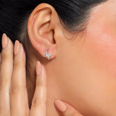 Eda Sterling Silver White Cubic Zirconia Star Earrings