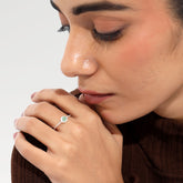 Lily Sterling Silver Round Green Aventurine Ring