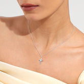 Lily Sterling Silver Round Blue Magnesite Necklace