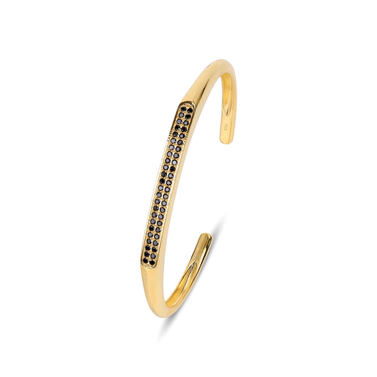 Zayn Silver Black Spinel Bangle