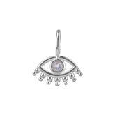 Mia Sterling Silver Rainbow Moonstone Evil Eye Pendant