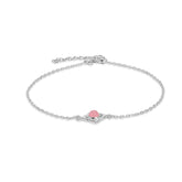 Mia Sterling Silver Rose Color Quartz Bracelets
