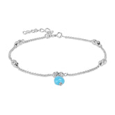 Kate Sterling Silver Pear Blue Magnesite Bracelets