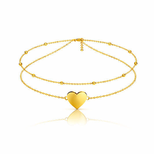 Elin Silver Heart Anklet