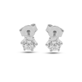 Nora Silver Plated Lab Grown Diamond Stud Earrings