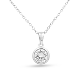 Ava Sterling Silver Round Lab Grown Diamond Necklace