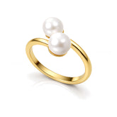 Anna Silver Pearl Adjustable Ring