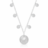 Samira Sterling Silver Coin Quartz Necklace