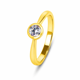 Sara Silver Diamond Adjustable Ring