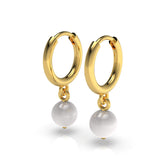 Anna Sterling Silver Round Synthetic Pearl Earrings