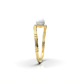 Lily Gold Plated Synthetic Pearl Round Ring
