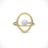 Nora Sterling Silver Round Synthetic Pearl Ring