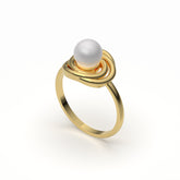 Lily Sterling Silver Round Synthetic Pearl Ring