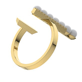 Cora Sterling Silver Pearl Cubic Zirconia Ring