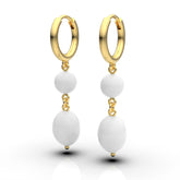 Anna Sterling Silver Round Synthetic Pearl Dangle Earrings