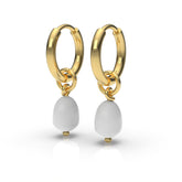 Kate Sterling Silver Round Synthetic Pearl Earrings