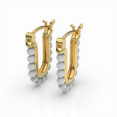 Kate Sterling Silver Round Synthetic Pearl Earrings