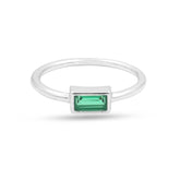 Mia Sterling Silver Imitation Apatite Green Ring