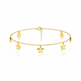 Anvi Silver Star Anklet