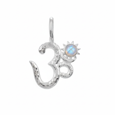 Lucy Sterling Silver Rainbow Moonstone OM Pendant