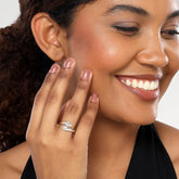 Grace Silver Plated Pave Open Hand Ring