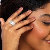 Ruby Silver Plated Aqua Cushion Bezel Ring