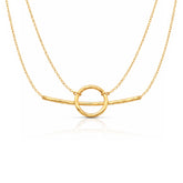 Sia Sterling Silver Double Leyer Hammered Necklace