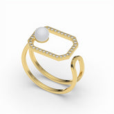 Lily Synthetic Pearl White Cubic Zirconia Ring