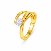 Moe Silver Diamond Adjustable Ring