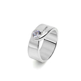 Loe Sterling Silver Round Lab Grown Diamond Ring