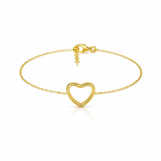 Euni Silver Heart Bracelet