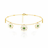 Arna Silver Floral Anklet