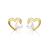 Ceyo Silver Two Tone Earrings