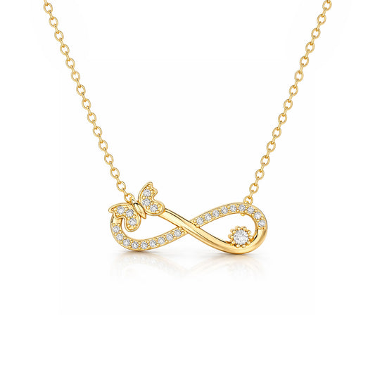 Dami Silver Zirconia Infinity Necklace