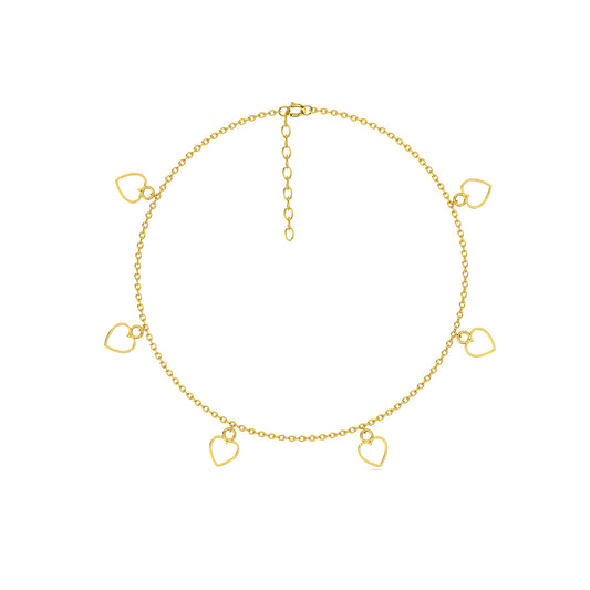 Qeya Silver Heart Anklet