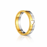 Geya Silver Heart Adjustable Two Tone Ring