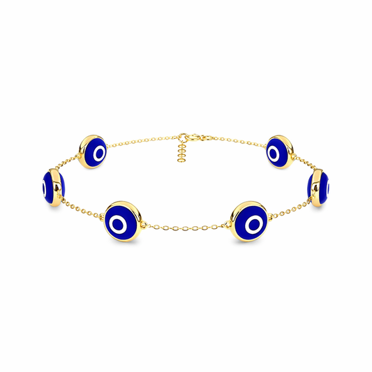 Taro Silver Evil Eye Anklets