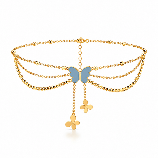 Bysa Silver Butterfly Anklet