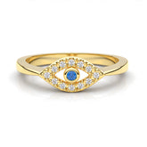 Veya Silver Adjustable Evil Eye Ring