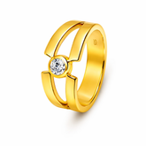 Kai Silver Diamond Adjustable Ring