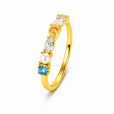 Ava Multi Gemstone Adjustable Ring