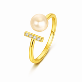 Poi Silver Pearl Adjustable Ring