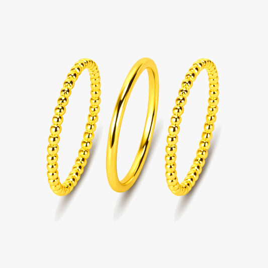 Noor Silver Adjustable Ring Set