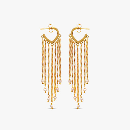 Kira Silver Huggies Pearl Earrings