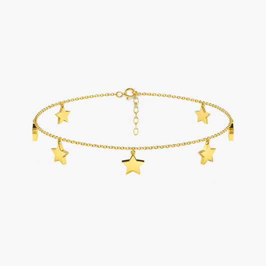 Anvi Silver Star Anklet
