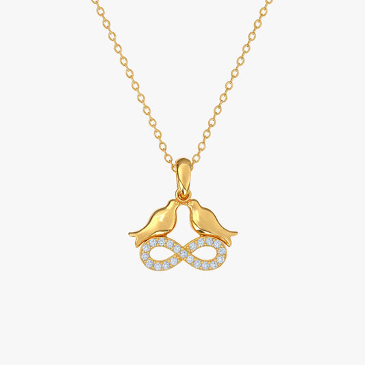 Cera Silver Zirconia Bird Necklace
