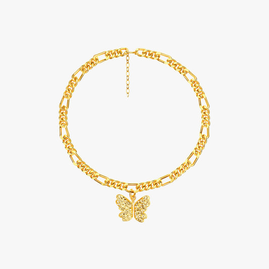Elya Silver Butterfly Anklet