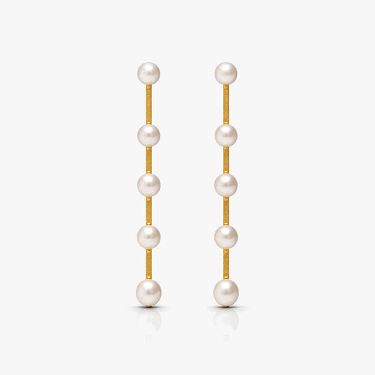 Anna Silver Round Pearl Earrings